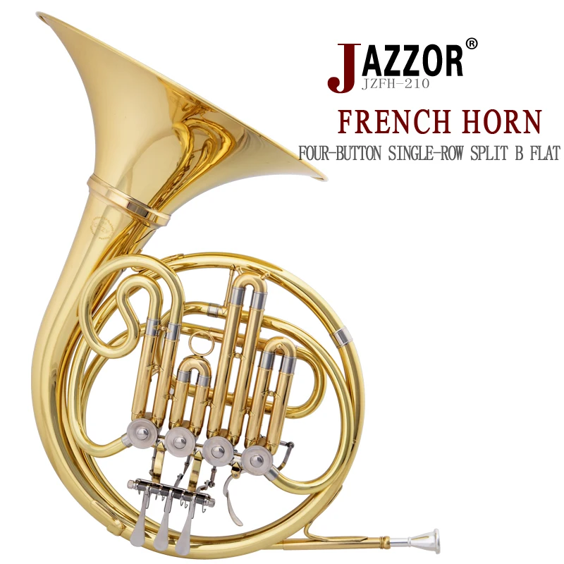 Новый профессиональный French Horn JAZZOR JZFH 210 4 клавишный латунный рожковый Однорядный