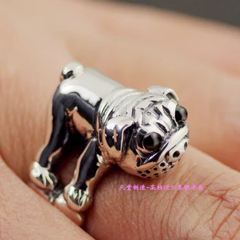 

Thailand imports, 925 silver cute Shar Pei, a silver ring bulldog.