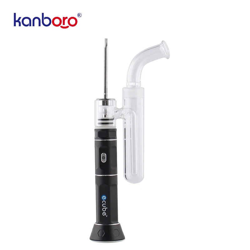 

E-Ciggarette Kanboro Ecube kit Dry herb Oil Vaporizer Quartz Nail Vape Pen Electronic with Water Filtration Pipe Smoking Dabber