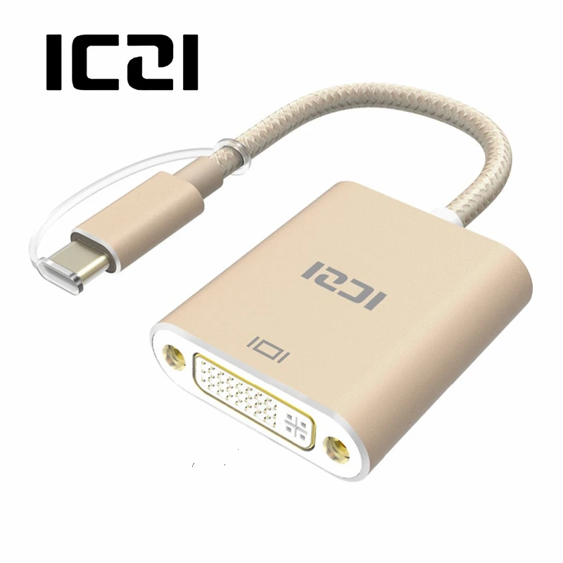 ICZI USB 3 1 C type к DVI конвертер Кабель-адаптер Thunderbolt 1080P алюминиевый корпус для MacBook и