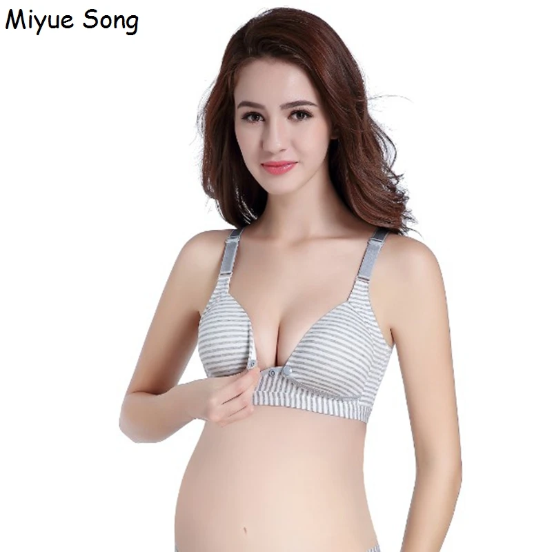 Maternity Nursing Bras Open Button Cotton breastfeeding Lingerie Pregnant Women Clothing Breast