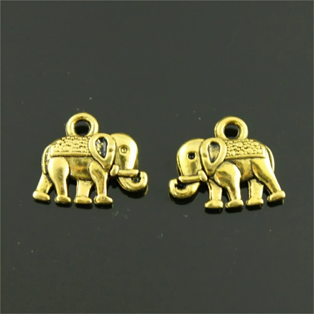 15pcs 3 Colors Thai Elephant Charm Lucky Elephant Charm Double Sided