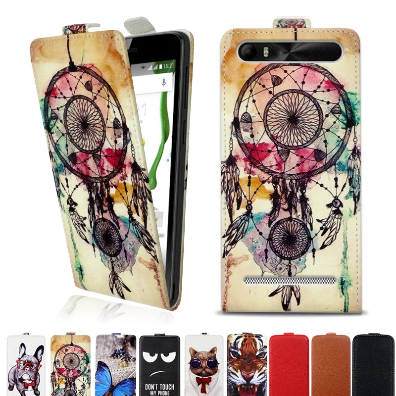 

Printed cool cartoon butterfly Tiger owl flip up and down leather case cover for KONROW JUST5 Case