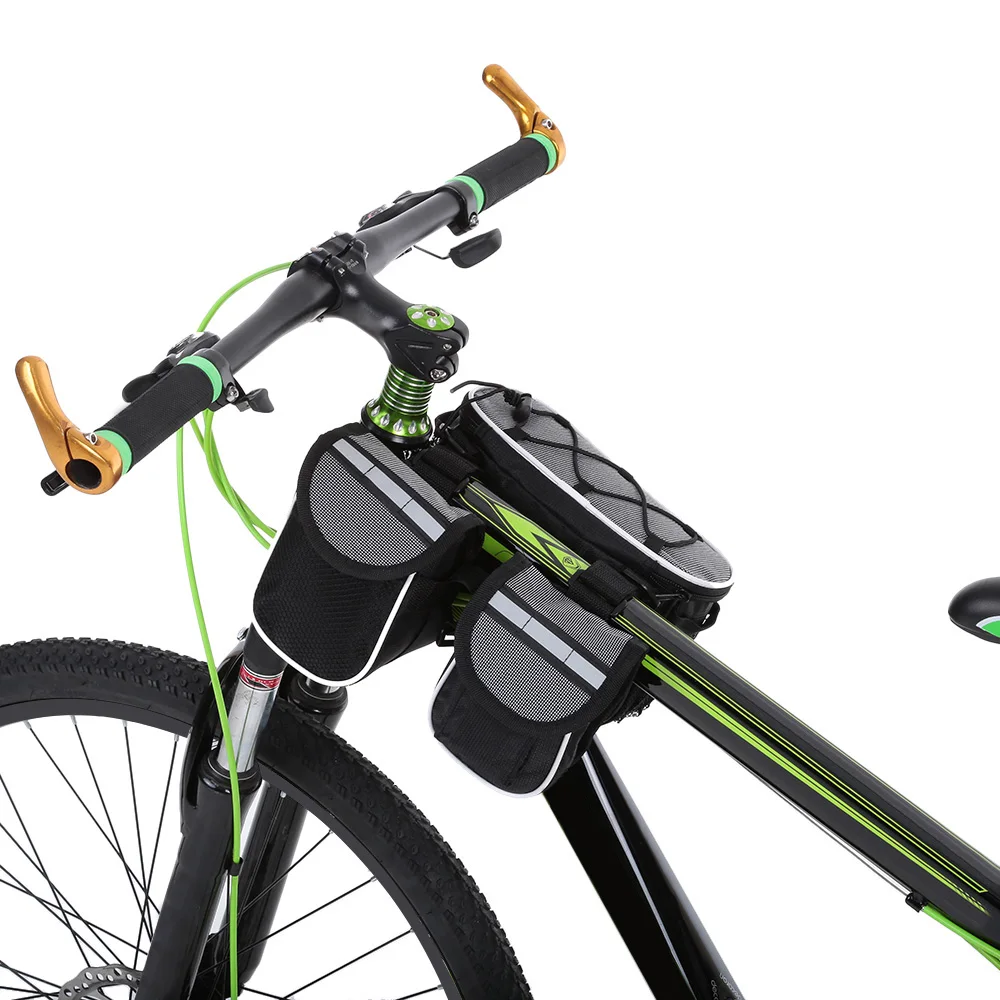 Detachable Bicycle Bag Top Front Frame Tube Bag MTB Road Double Pouches ...
