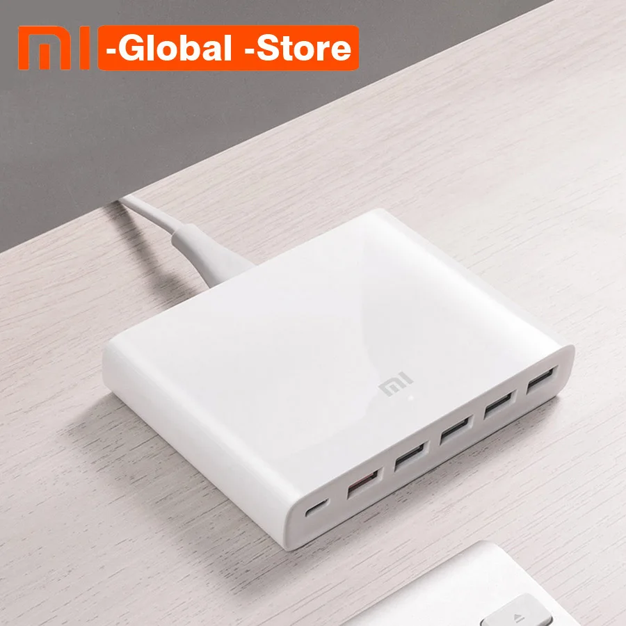 Оригинальное зарядное устройство Xiaomi Mi USB-C 60 Вт Smart 3,0, быстрое зарядное устройство type-C и USB-A, 6 портов, выход Dual QC, 18 Вт x 2+ 24 Вт(5 В = а макс