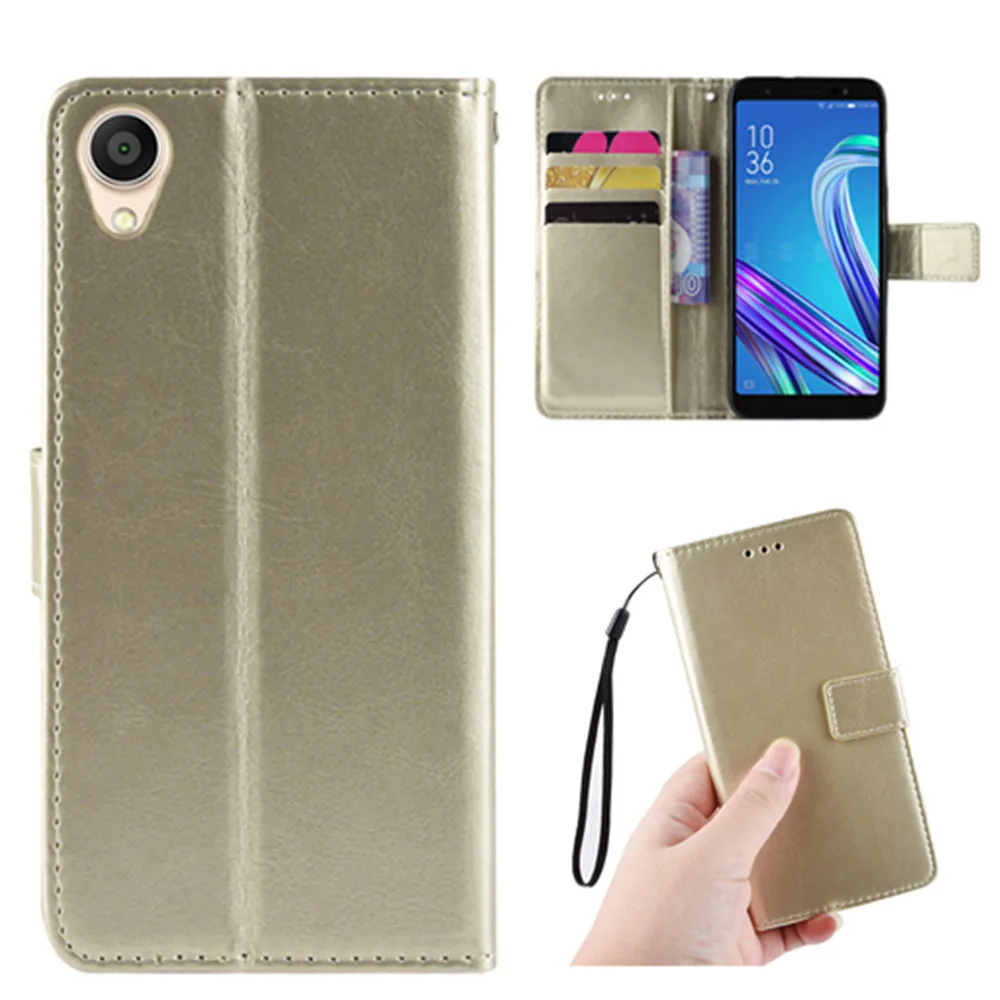For Asus Zenfone Lite L1 G553KL Luxury PU Leather Wallet Lanyard Stand Case G 553KL Phone Bags | Мобильные телефоны и