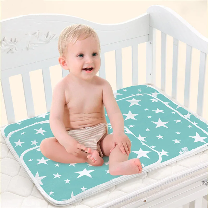 New Breathable Infant Changing Mat Waterproof Baby Nappy Changing Pad Table Cotton Ecologic