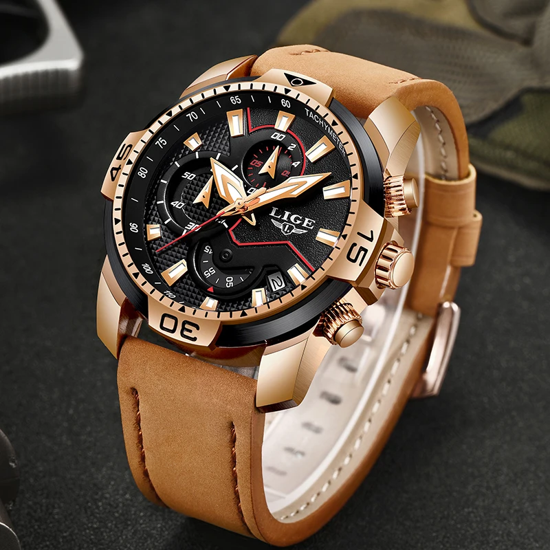 2019 LIGE Mens Watches Top Brand Luxury Men's Military Sports Watch Men Casual Leather Waterproof Quartz Clock Relogio Masculino 2019 LIGE Mens Watches Top Brand Luxury Men's Military Sports Watch Men Casual Leather Waterproof Quartz Clock Relogio Masculino