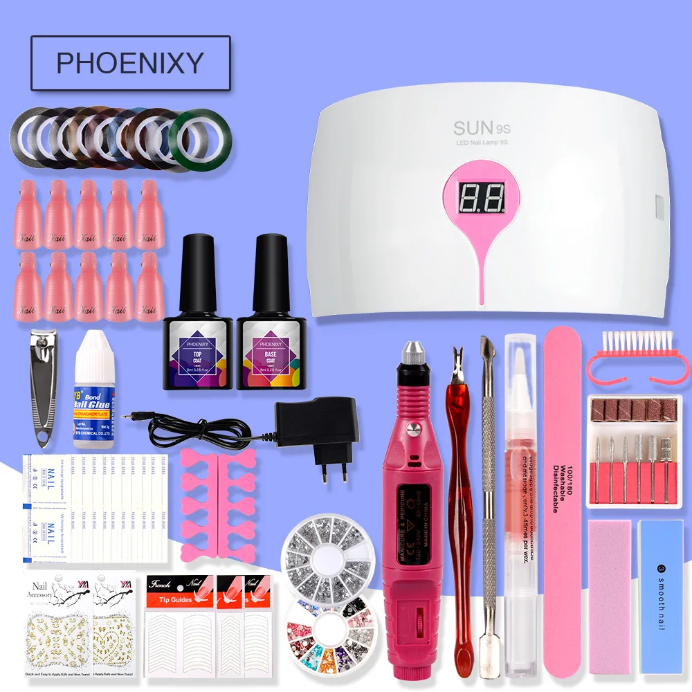 Электрический набор для ногтей 8 мл Гель-лак набор для ногтей с лампой для 36 Вт УФ светодиодный сверлильный станок для ногтей электрическая ручка для маникюрный набор