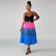 Летние юбки женские Новые миди корейские на элегантных кнопках эластичные юбки с высокой талией женские плиссированные солнцезащитные женские школьные юбки