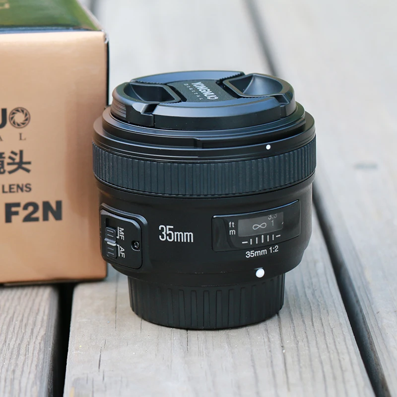 YONGNUO YN 35 мм F2 объектив камеры для Nikon Canon EOS YN35MM объективы AF MF широкоугольный 600D 60D 5DII
