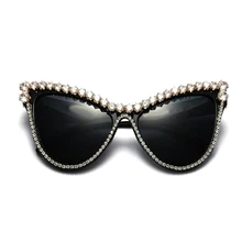 Винтажный бренд кошачий глаз хрустальные Солнцезащитные очки женские дизайнерские Роскошные Хрустальные сексуальные солнцезащитные очки для женщин аксессуары