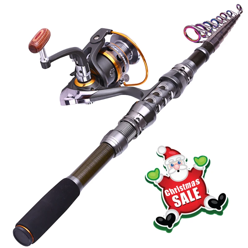 Spinning Fishing Rod 1.8m-3.3m Feeder Carbon Fiber Telescopic Fishing Rod Set with Reel Travel Carp Fish Pole Bamboo Tackles 