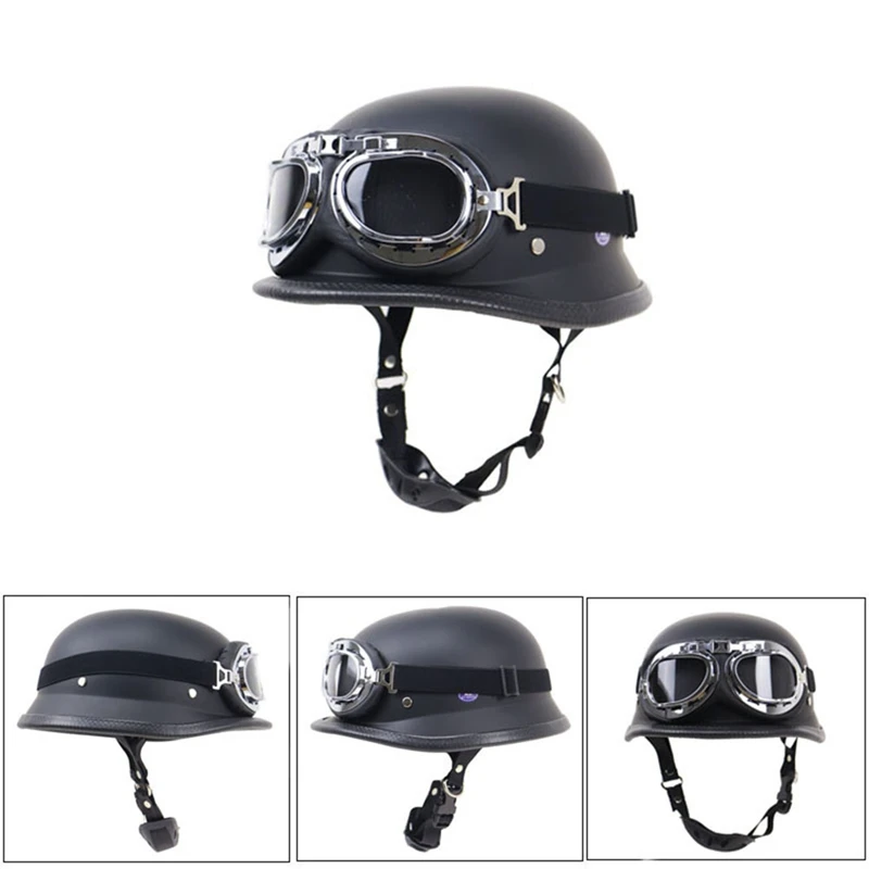 Black Leather Motorcycle Half Face Motorcycle Woker Outdoor Helmet With Protective Goggles
Black Leather Motorcycle Half Face Motorcycle Woker Outdoor Helmet With Protective Goggles