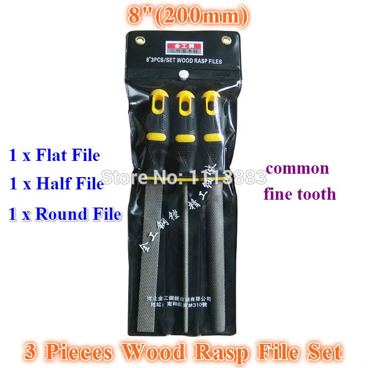 

3PCS 8"/200mm Wood Rasp File Set With Soft Grips For Woodworking Carpentry Woodworker Rasper Kit Shaping