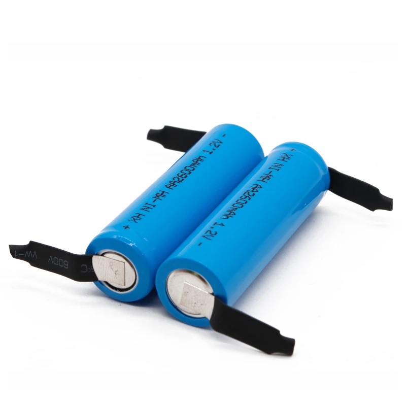 Ni mh 1 2 V AA Аккумуляторная батарея 2600 mah nimh ячейка синяя ракушка с сварочными