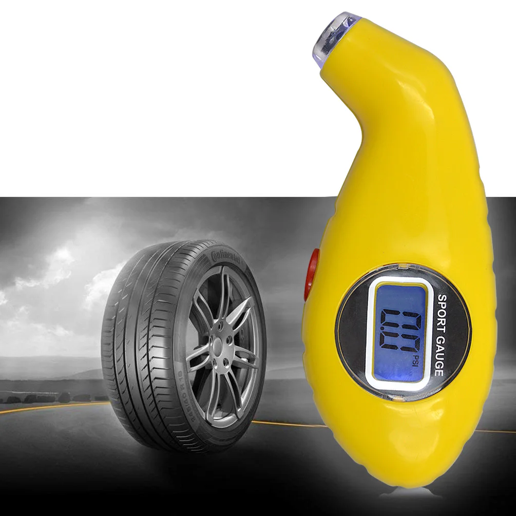 

Diagnostic Tools Yellow Tire Pressure Gauge Digital LCD Meter Manometer Barometers For Auto Car Motorcycle Wheel Air Tester