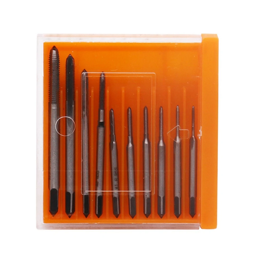10pcs Mini Hand Screw Thread Straight Metric Plug Tap Set HSS Drill M1-M3.5 UK