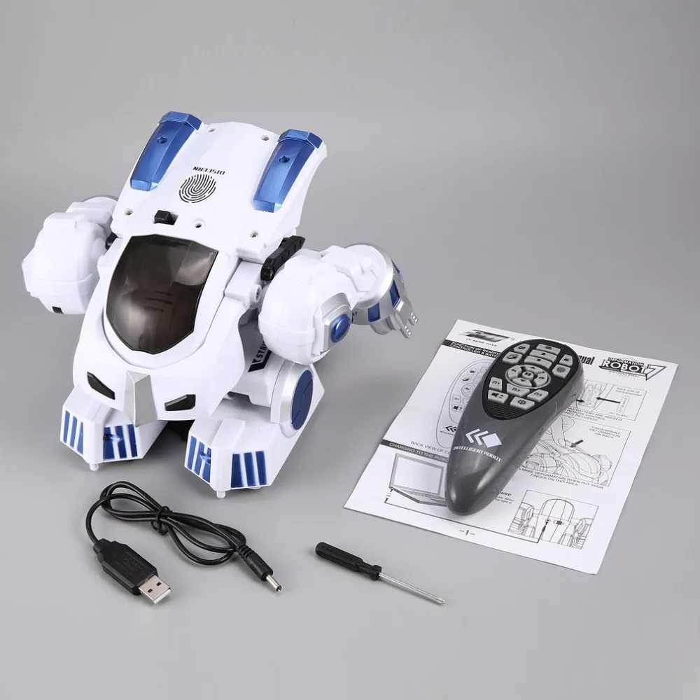 

K4 Intelligent Fingerprint Deformation Police RC Robot Walking Dancing Saying Sliding Kid Remote Control Toy Gift