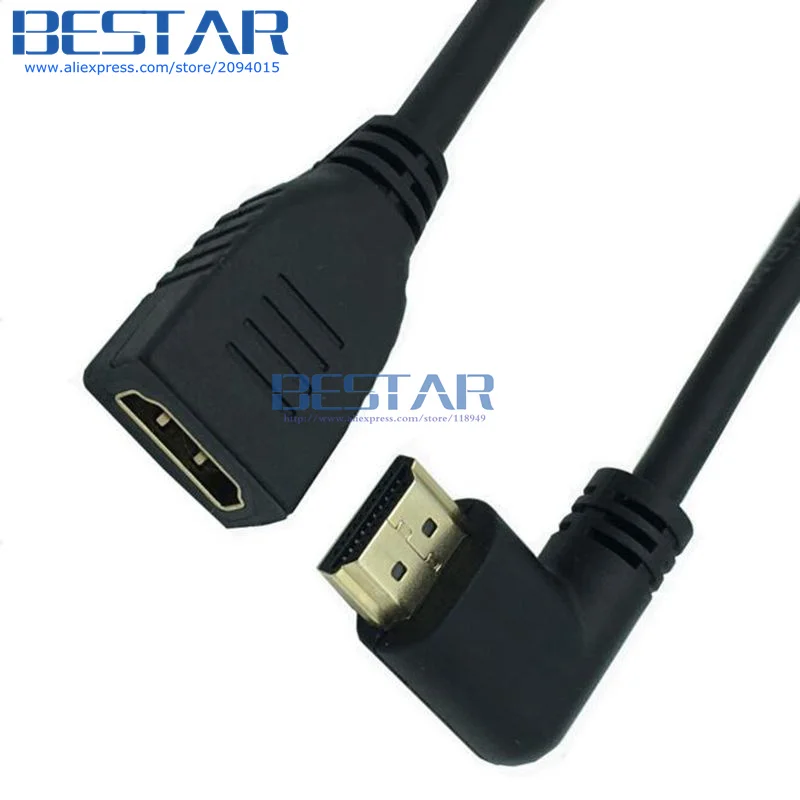 С крышкой вверх/вниз левый и правый угол HDMI 2,0 A male к женскому 4K* 2k 60Hz HD HDMI 2,0 v угол кабель-удлинитель для HDMI2.0 15 см 60 см 1,8 м 6FT 2FT