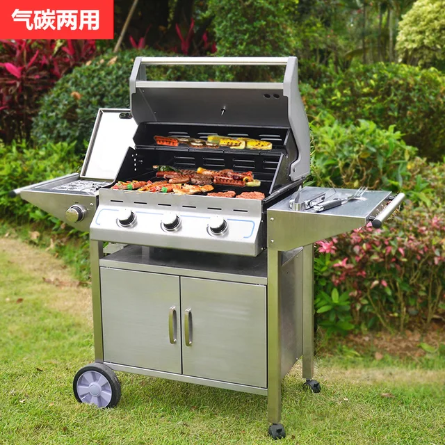 Outdoors Gas Charcoal Barbecue Oven Gaiabbq Furnace Stainless Steel Outdoors Gas Charcoal Barbecue Oven Gaiabbq Furnace Stainless Steel Frame Carbon Dual Purpose