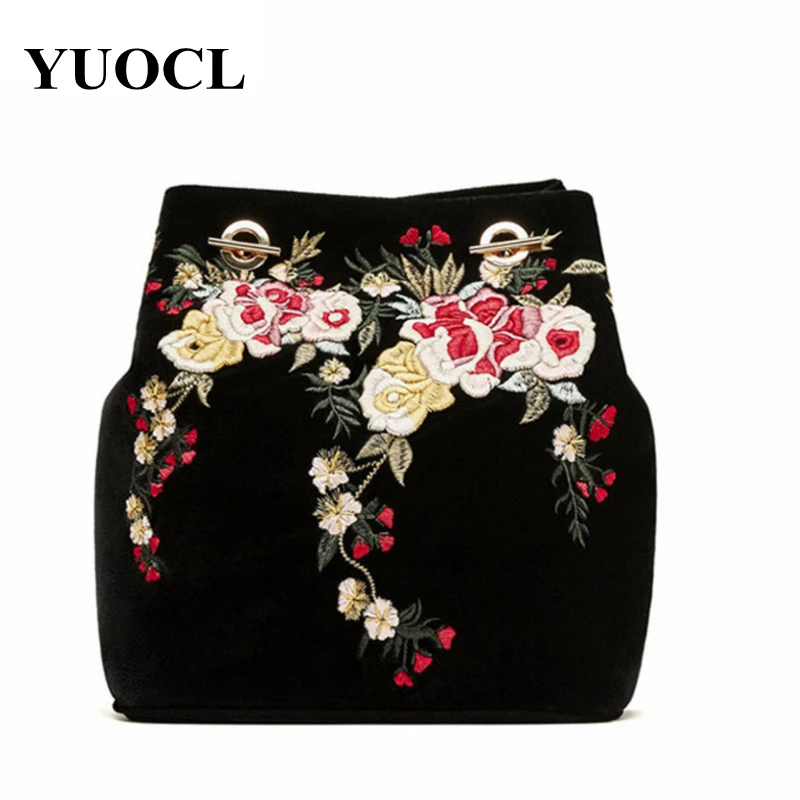 

2018 crossbody bag for women leather handbag luxury handbags women bags designer Embroidery flower chain shoulder bag sac a main