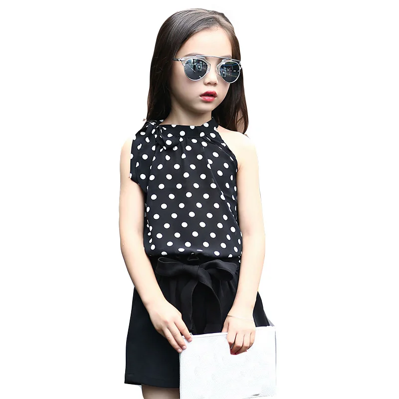 Girls Clothing Sets Chiffon Polka Dot Vests & Shorts 2 Pcs Summer Cartoon T-Shirts For Girls Kids Outfits 4 5 6 7 9 11 12 Years Girls Clothing Sets Chiffon Polka Dot Vests & Shorts 2 Pcs Summer Cartoon T-Shirts For Girls Kids Outfits 4 5 6 7 9 11 12 Years