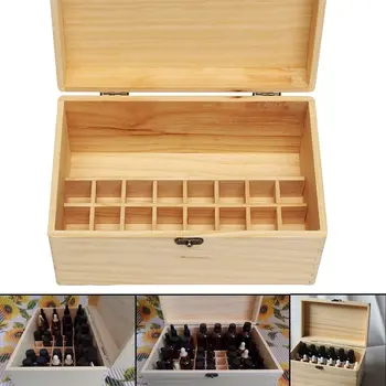 

32 Slots Essential Oil Aromas Wooden Box Storage Case Organizer Aromatherapy With Handle Storage Box Organizer