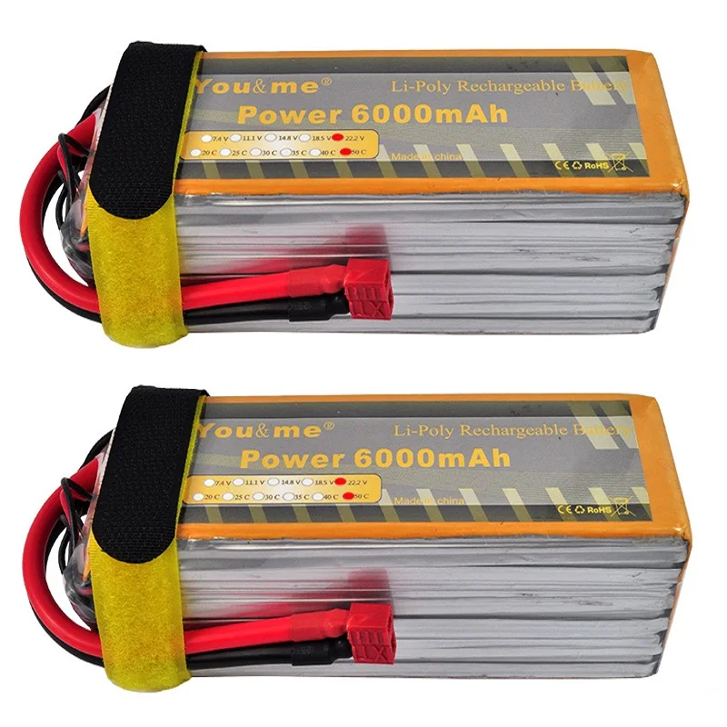2pcs lot You me 6000mAh 22 2V 50C Max 100C 6S Li Poly Battery for font