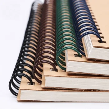 

4pcs/set Simple Spiral A5 B5 Notebook School Office Writing Pads Cream Papers with Ruled 60Sheets/pc