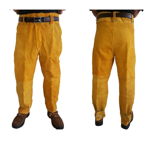 Welding Pants Cowleather Long Pants Protective Gear for Welders Free