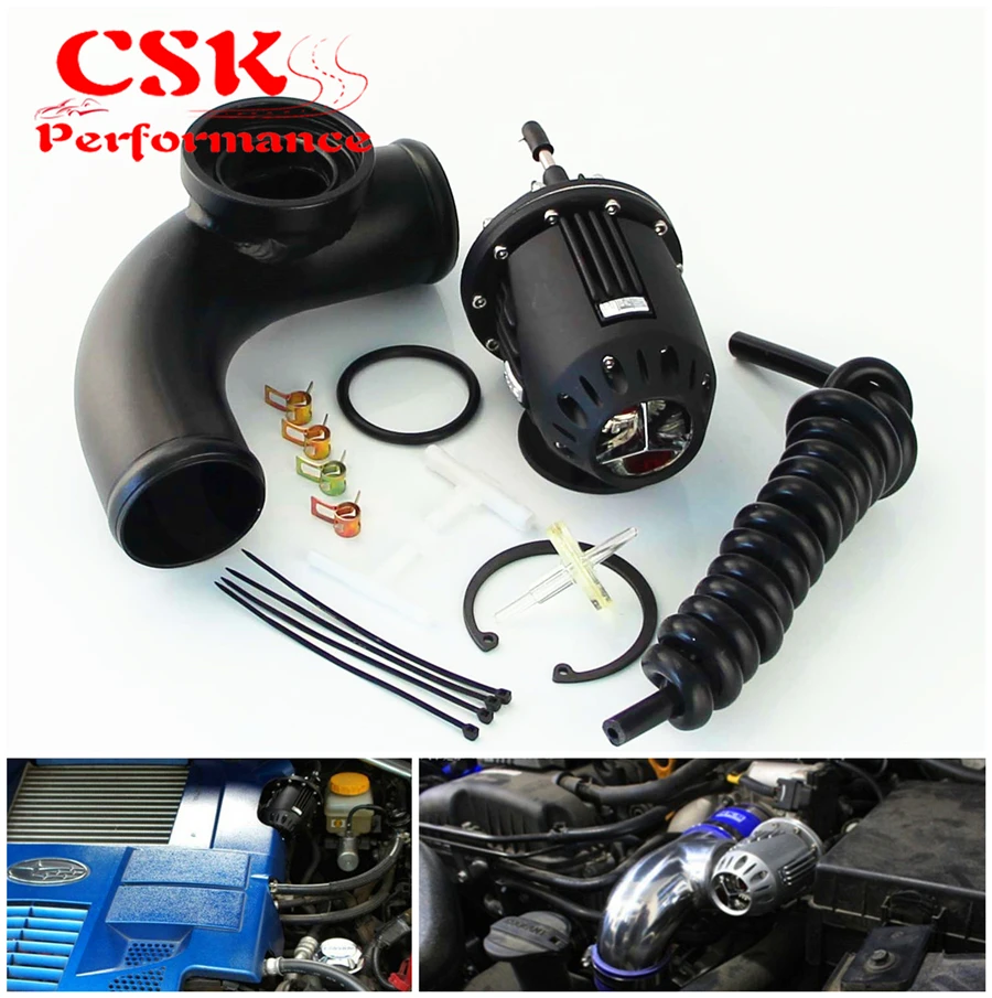 

3" / 2.75" / 2.5" 90 Degree Flange Adapter Tube Pipe + Adjustable SSQV SQV Blow Off Valve BOV 4 Kit