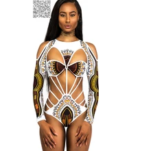 Сексуальный слитный купальник с открытыми плечами, Африканский купальник с длинным рукавом, женский купальник с вырезами, монокини, купальник для женщин