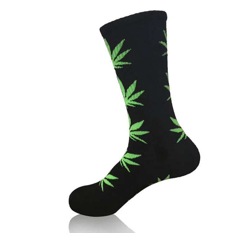Модные удобные хлопковые носки высокого качества, 1 пара повседневные длинные носки с листьями и кленовыми листьями - Цвет: Коричневый