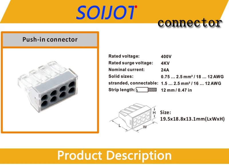 30 шт/50 шт PCT-102 104 106 108 строительный провод клеммный блок разъемов 2Pin 4Pin 6Pin 8 Pinwire разъем 0,75-2.5mm2