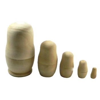 

Best Sale Girls Babushka Matryoshka Blank Nesting dolls paint your own set of 5