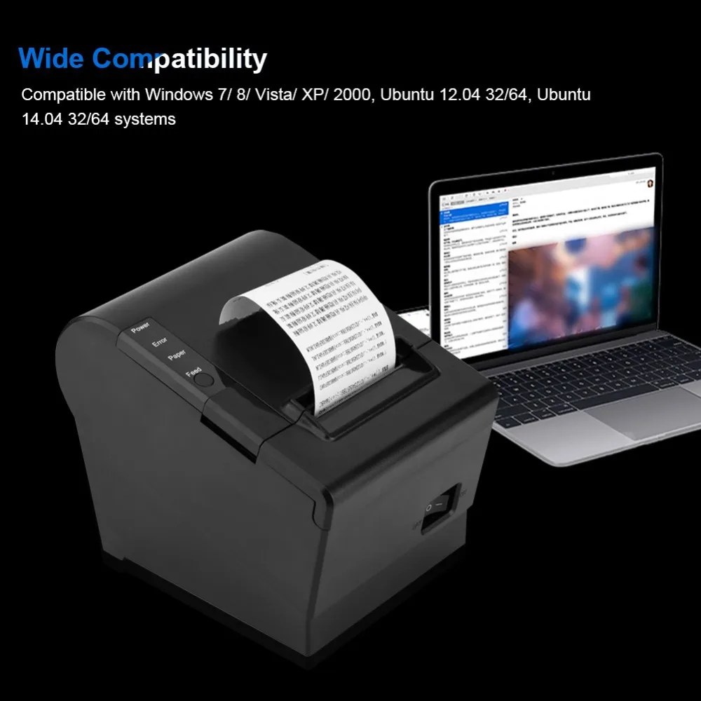 JP80H desk printer thermal printer USB net port printer (8)