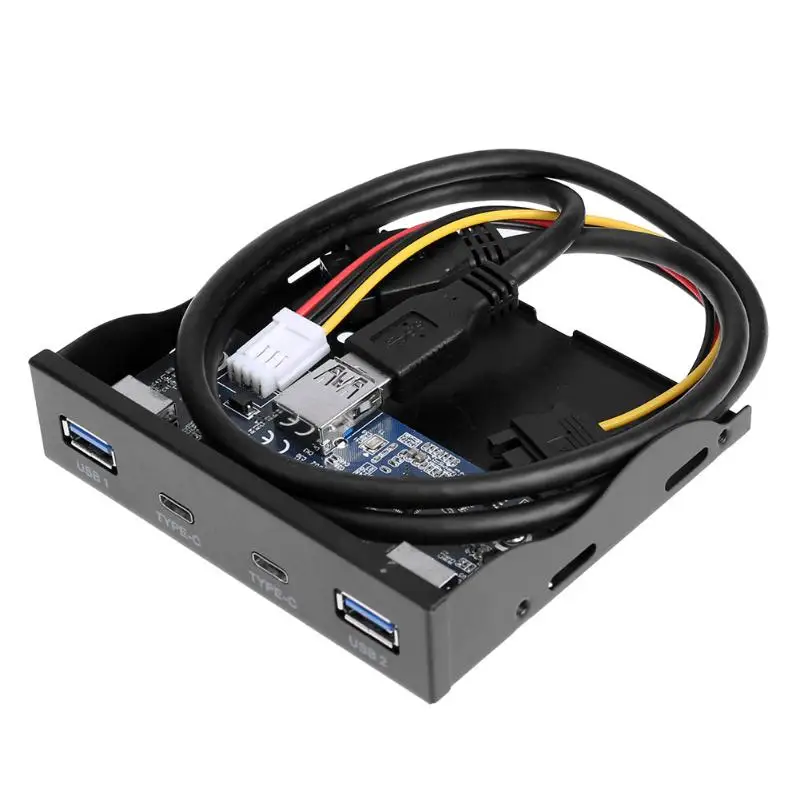 

Standard 3.5" Floppy Drive Size 2 USB 3.0 + 2 Type-C Port Extender Panel for Desktop Computer PC Front Floppy Drive