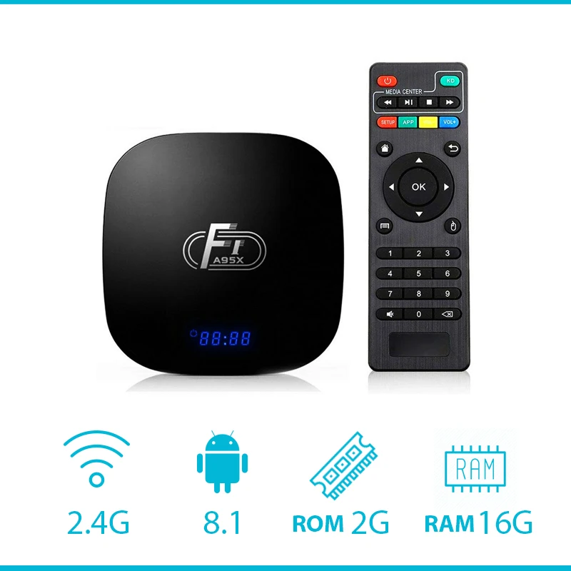 ТВ приставка A95X F1 смарт Android 8 1 Amlogic S905W 4K 2G 16G 2 4 GHz WiFi с мини клавиатурой PK X96 Мини