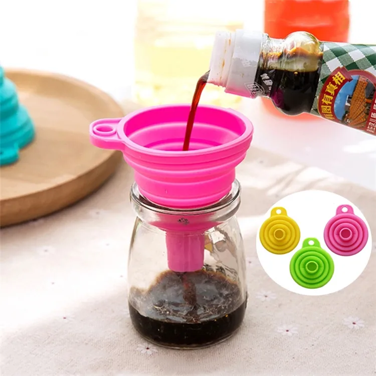 Foldable-Food-Grade-Silicone-Funnels-Telescopic-silicone-funnel-Kichen-Accessories-Household-Liquid-Dispensing-Kitchen-Tools