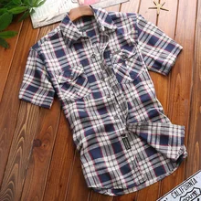 Бренд АФН джип Для мужчин летняя футболка с коротким рукавом топы плед нейлон Для мужчин Повседневное Модная рубашка рубашки в клетку плюс Размеры 5006