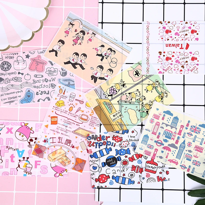 50pcs Cute Cartoon Pattern Sweets Wrappers Paper Candy Chocolate Nougat Caramel