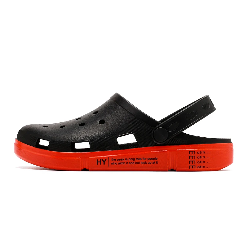 Classic Slip On Garden Clog Shoes Men Summer Slipper Flat Breathable Outdoor Sandal Platform Miles Lightweight Wedge shoes - Цвет: Красный