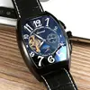 Men's Star Morning Tourbillon Hollow Automatic Mechanical Watches For Male Gift With Leather Blet Rectangle Clock Business ► Photo 3/5