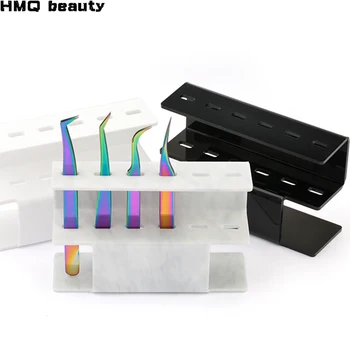 

1 Set Acrylic Eyelash Tweezer Storage Holder 6Pcs Durable Convenient Tweezers Stand Shelf Holder Eyelashes extension Makeup Tool