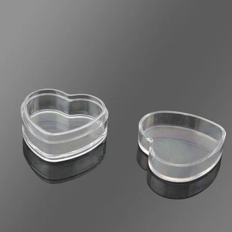1000pcs/lot Heart Shape 4g Clear Plastic Sample Containers Mini PS Jar
