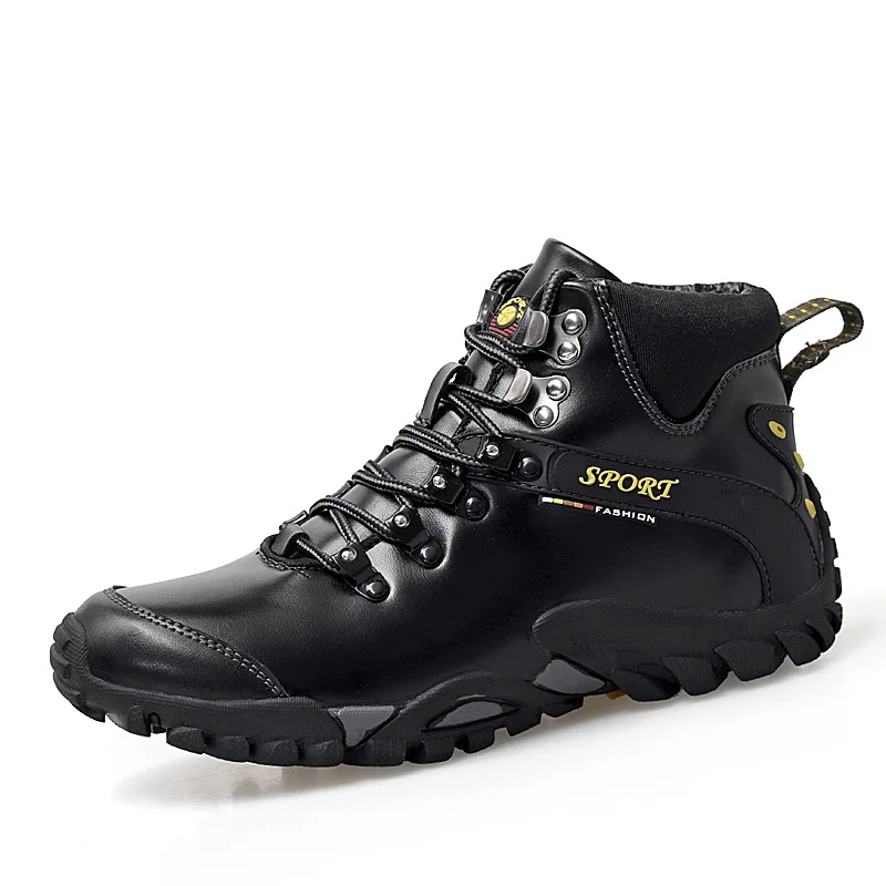 

mens hiking boots 2018 New High Quality Leather sneakers Outdoor Slip-proof and Waterproof Tourist Men's hiking shoes 39-46