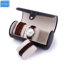 Preto/Brown Leather Assista Exibição Rolo Sew Branco Embalagem Caixa de Jóias Caixa Organizer Factory WBG1011