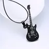 Fashion Cool Punk Black 316L Stainless Steel Guitar Pendant & Necklaces Leather Chain Men Women Costume Jewelry Free Shipping ► Photo 3/3