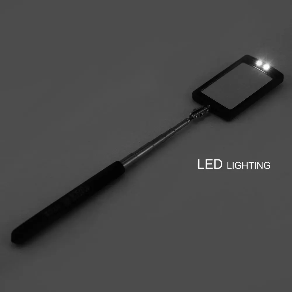 New Telescoping Flexible Inspection Mirror with Bright LED Lighting 360 Swivel for Extra Viewing Portable Automotive Tool